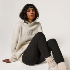 Heavyweight Embossed Oversized Hoodie - Ecru
