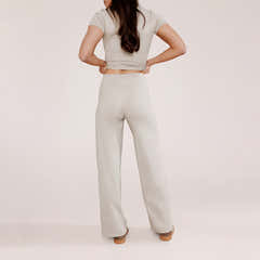 Ultimate Everyday Wide leg Trouser - Oatmeal Beige