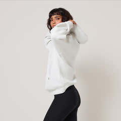 Heavyweight Embossed Oversized Hoodie - Light Grey Marl