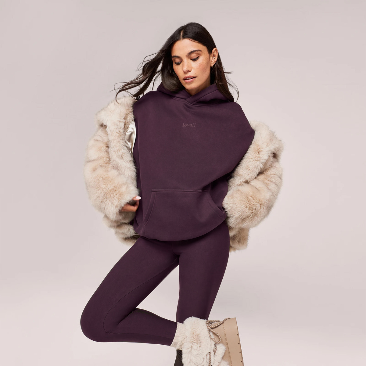 Winter Everyday High Waisted Leggings - Wine