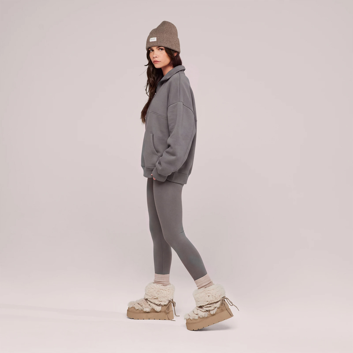 Winter Everyday High Waisted Leggings - Slate Green