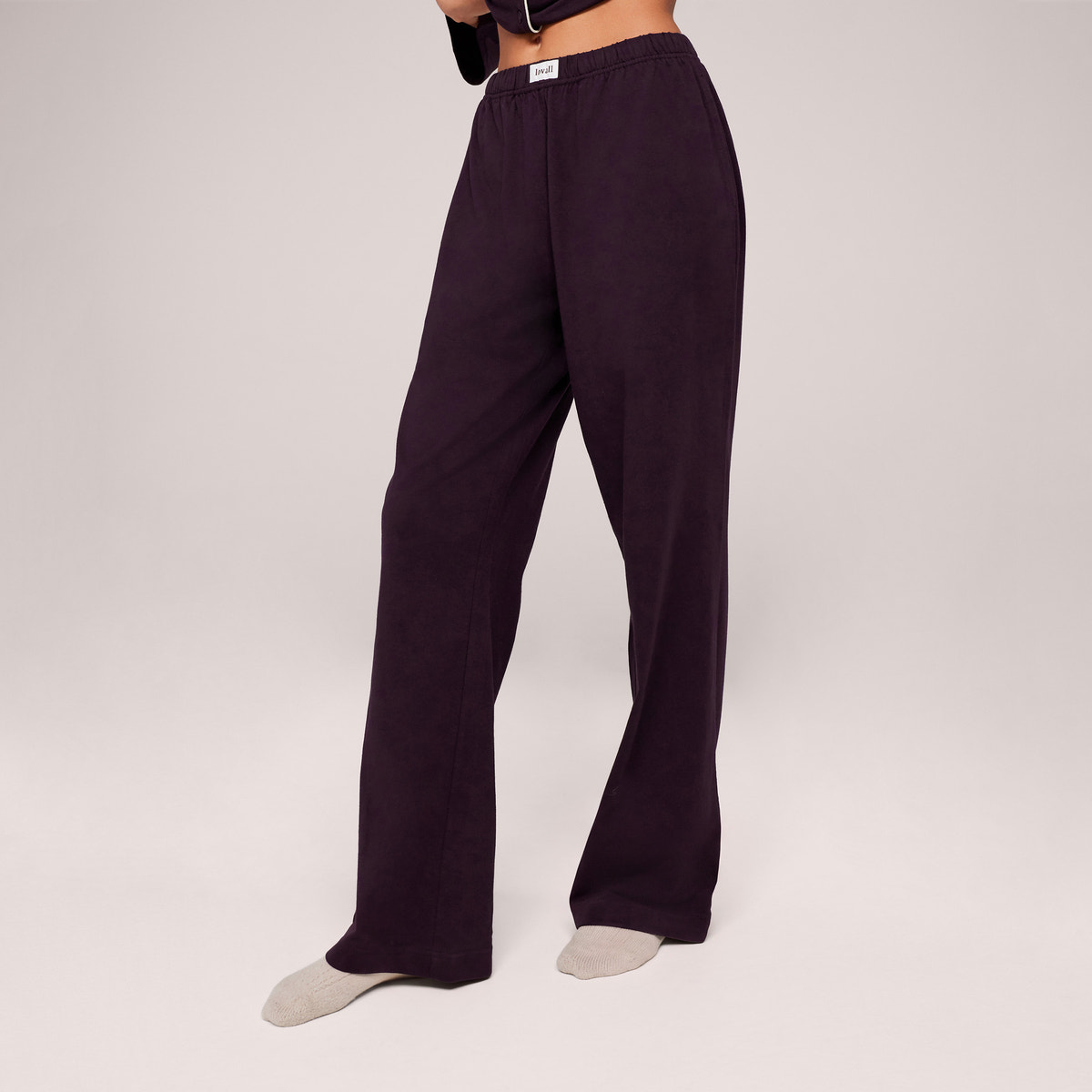 Organic Cotton Button Through Pyjama Bottoms - Wine