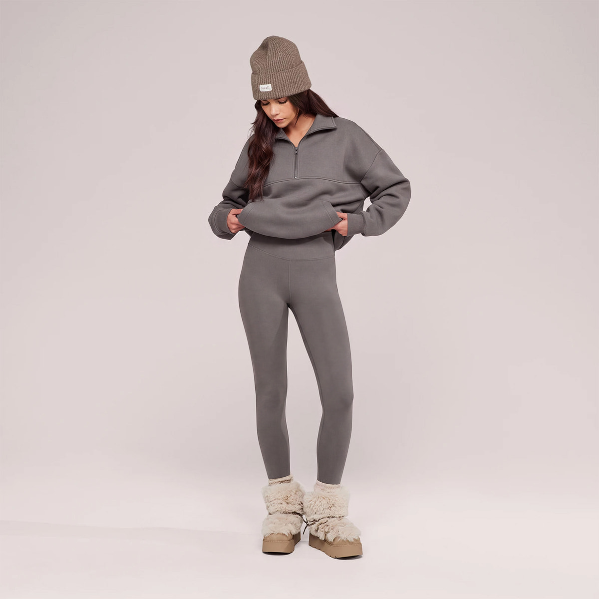 Winter Everyday High Waisted Leggings - Slate Green