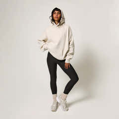 Heavyweight Embossed Oversized Hoodie - Ecru