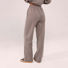 Organic Wide Leg Jogger - Mocha