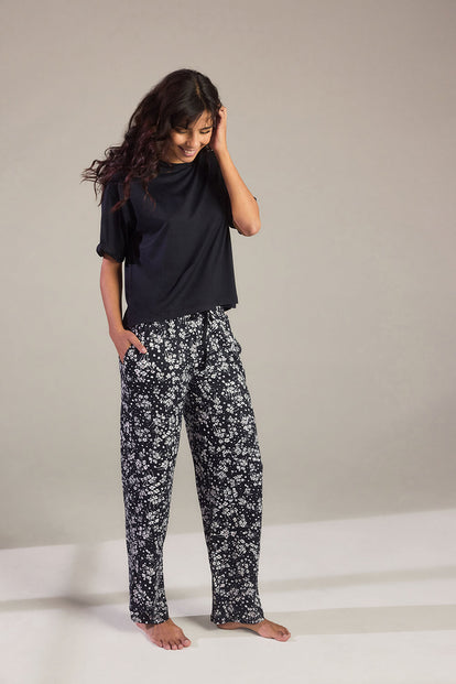 Curve Soft Touch Pyjama Set - Black Floral