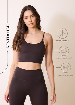 24/7 Revitalise Sports Bra - Black Coffee