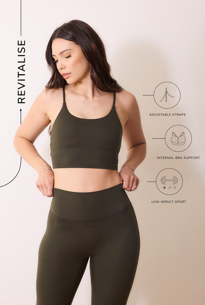 24/7 Revitalise Sports Bra - Deep Olive