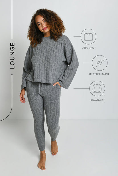 Cable Knit Jumper - Grey