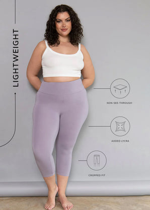 Cropped Lightweight Leggings - Mauve