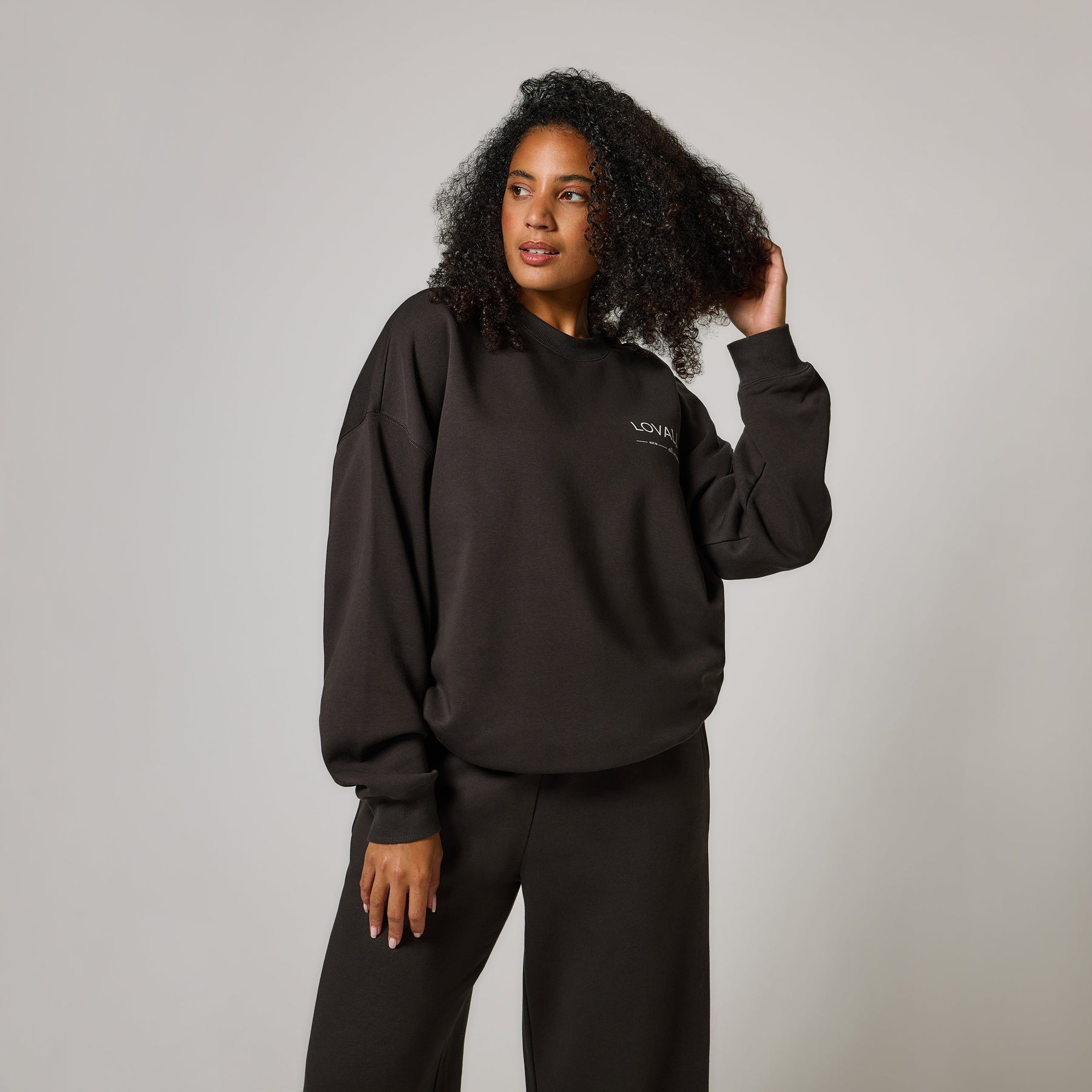 Curve Organic Oversized Sweatshirt Style 3 - Black Coffee