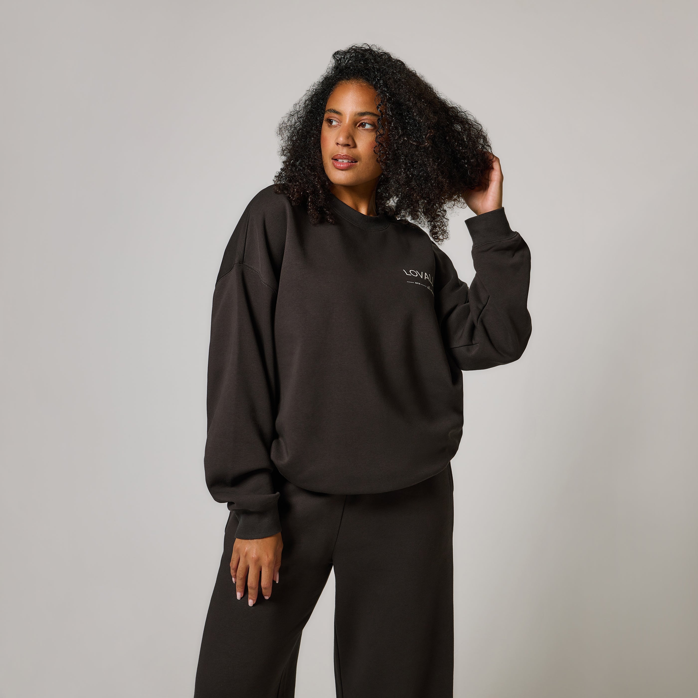 Organic Oversized Sweatshirt Style 3 - Black Coffee