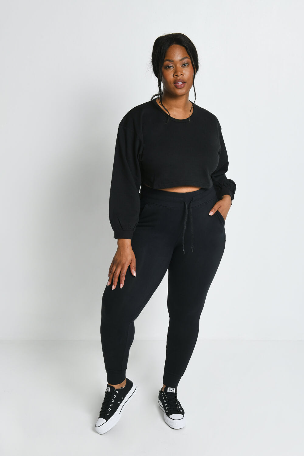 Plus size black outlet joggers