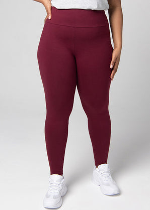 New Mix USA Solid Maroon Burgundy Leggings Size Lg - XL - 48% off