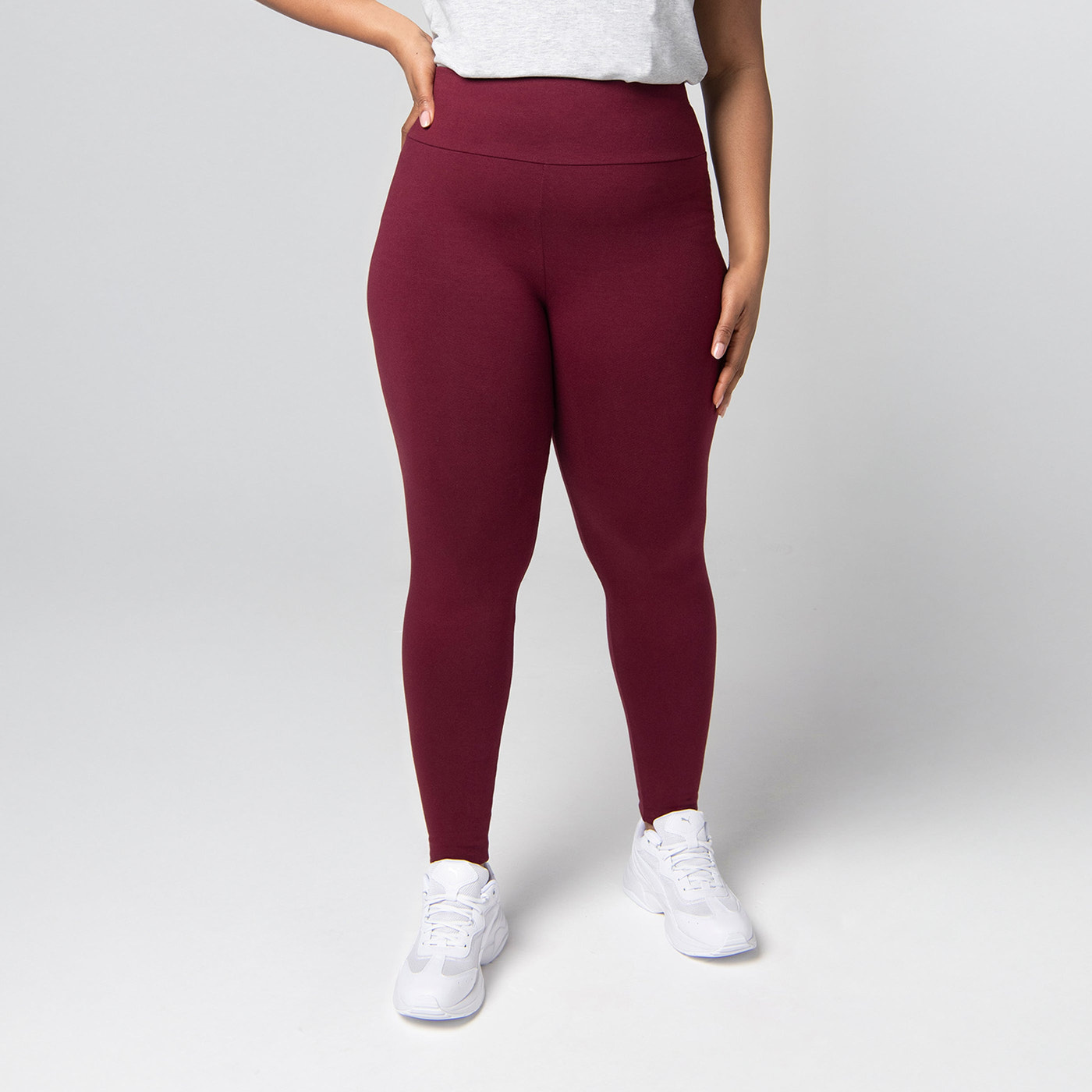 Curve Everyday High Waisted Leggings - Burgundy
