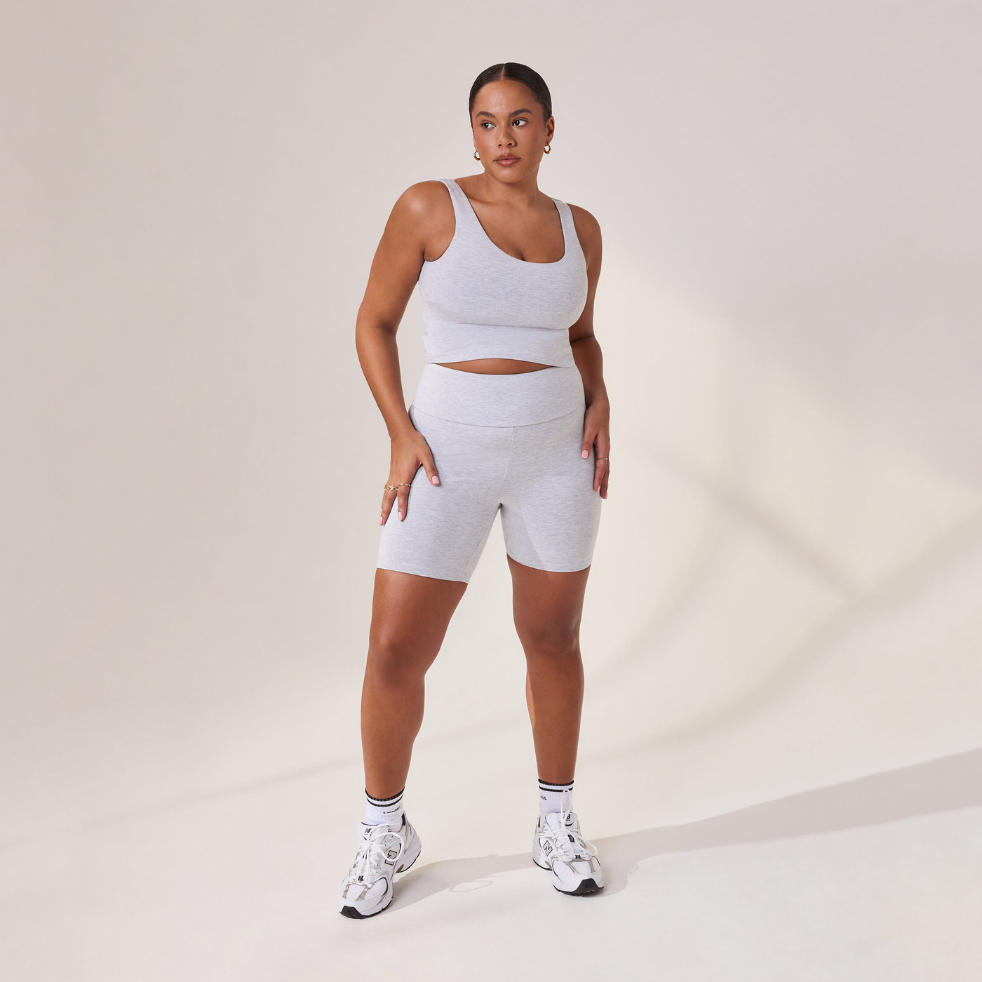 Curve Lightweight Everyday 6 Inch Cycling Shorts - Light Grey Marl