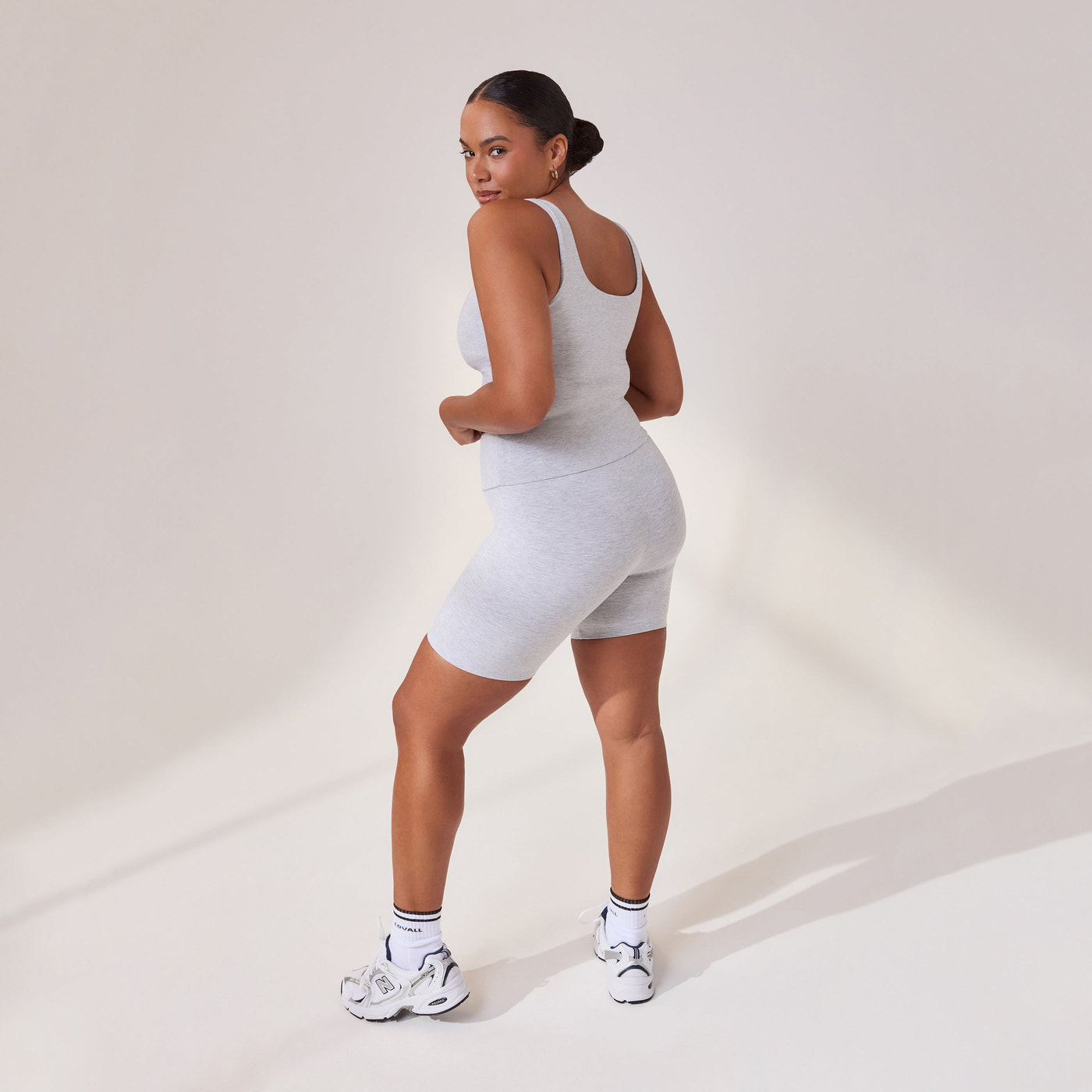 Curve Lightweight Everyday 6 Inch Cycling Shorts - Light Grey Marl