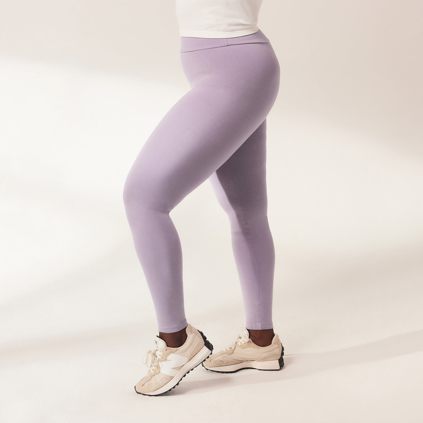 Curve Lightweight Everyday High Waisted Leggings - Mauve