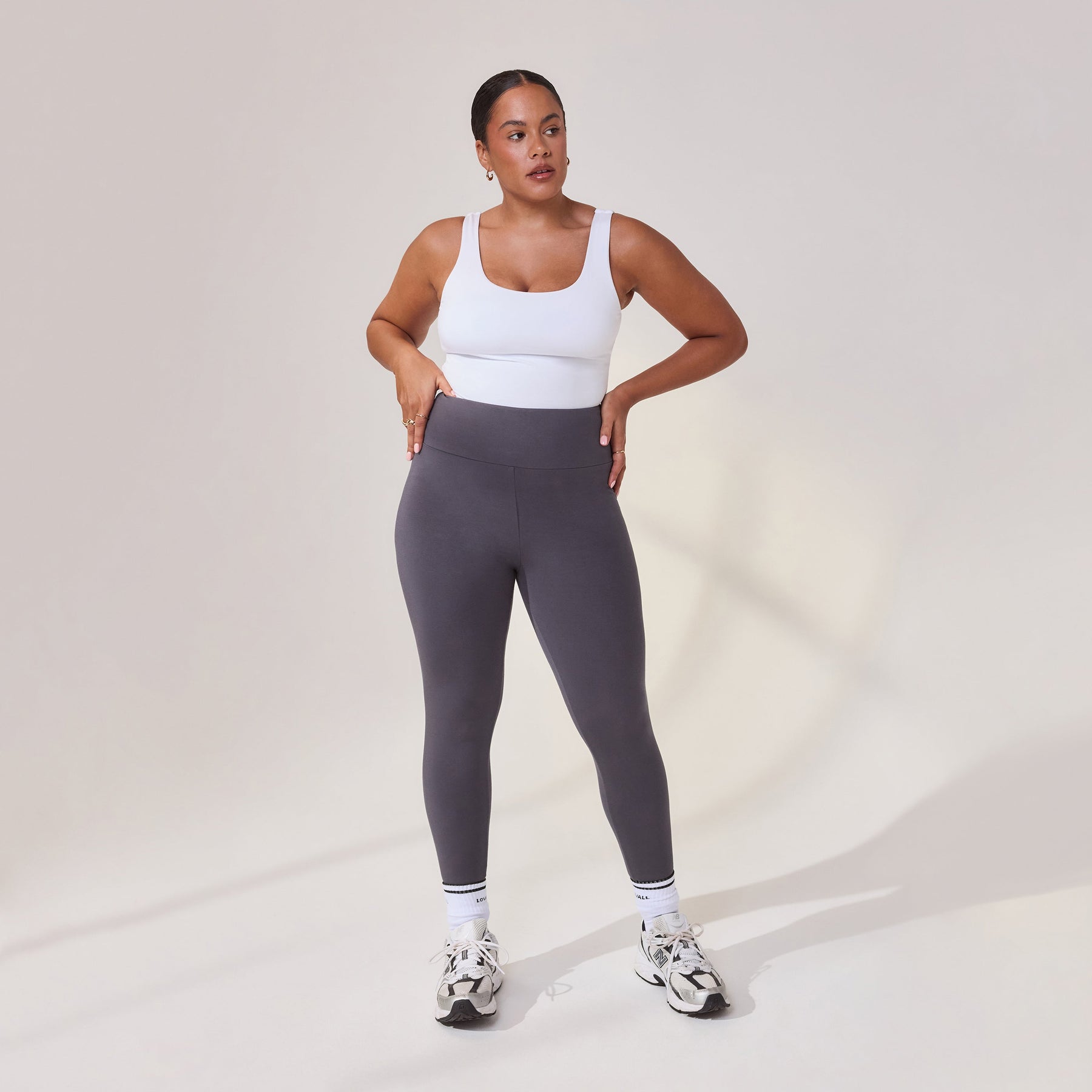 Curve Lightweight Everyday High Waisted Leggings - Odyssey Grey