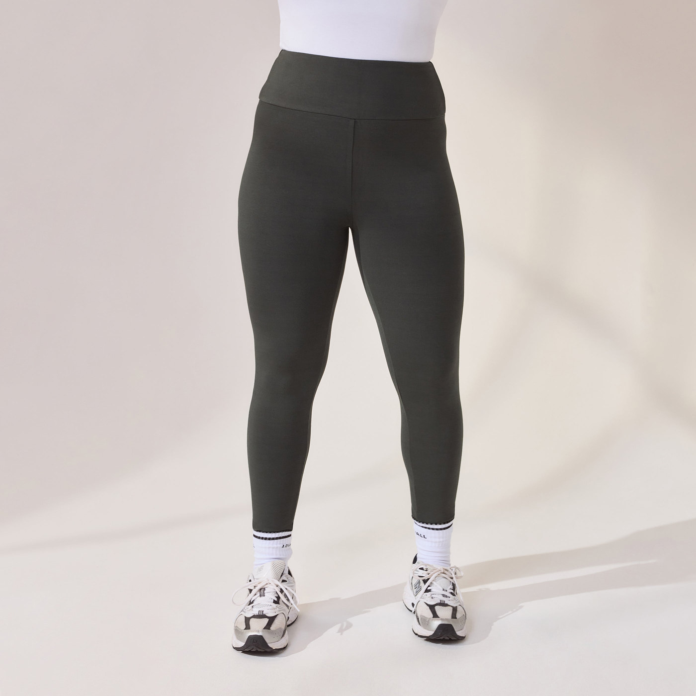 Curve Lightweight Everyday High Waisted Leggings - Pine