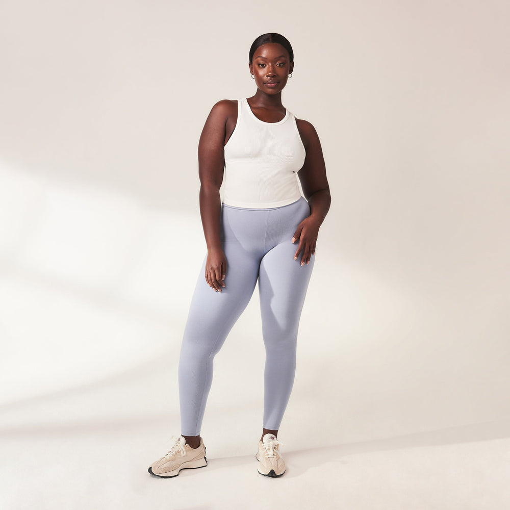 Curve Lightweight Everyday High Waisted Leggings - Powder Blue