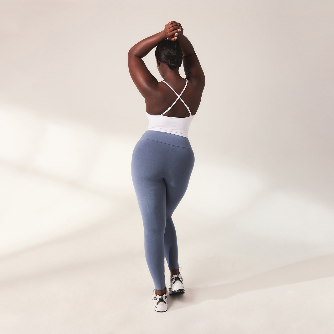 Lightweight Everyday High Waisted Leggings - Steel Blue