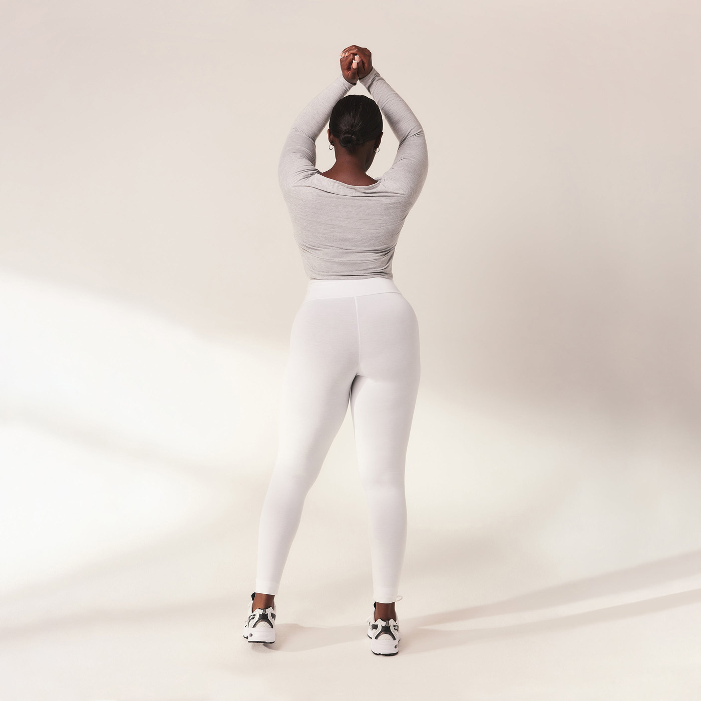 Curve Lightweight Everyday High Waisted Leggings - White