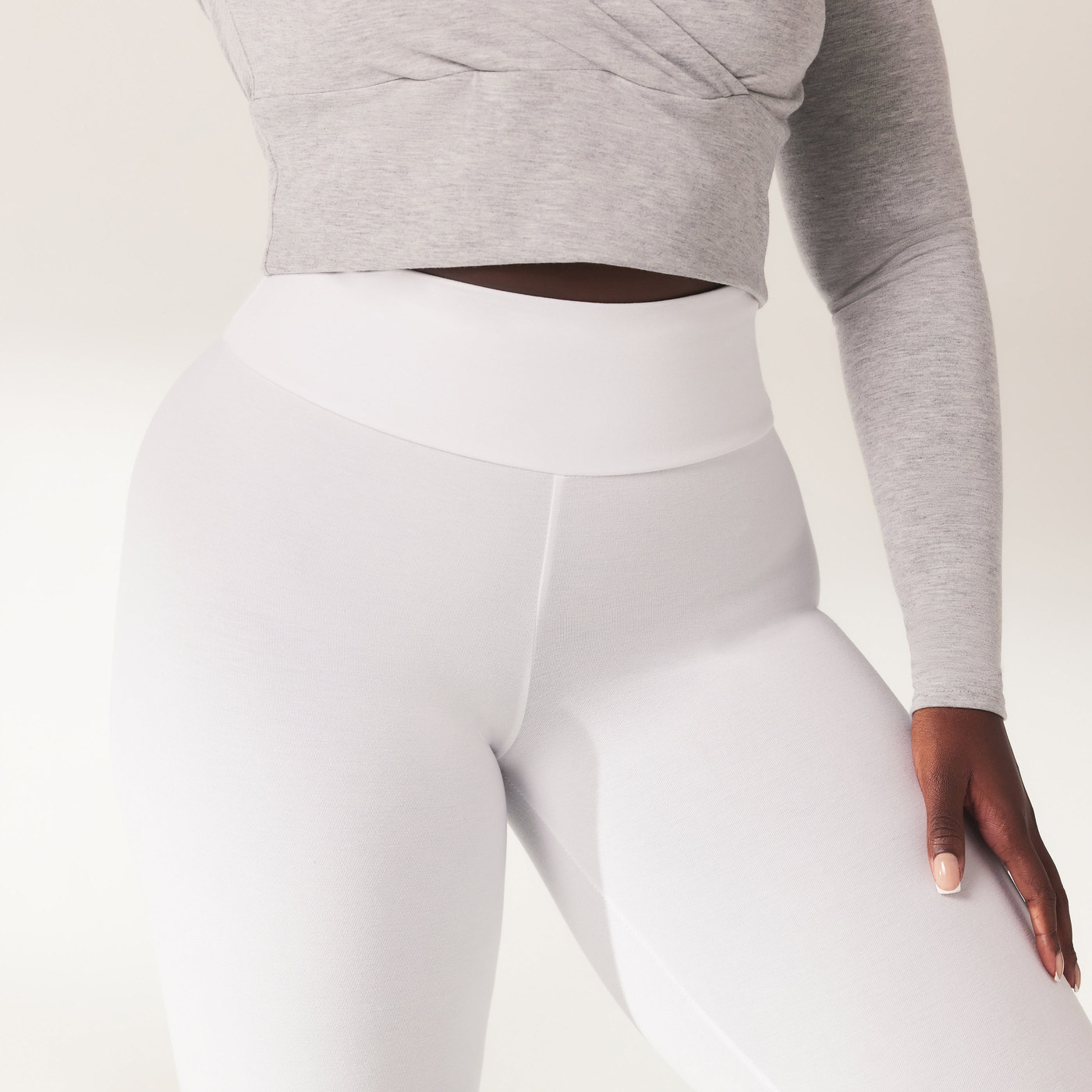 Lightweight Everyday High Waisted Leggings - White
