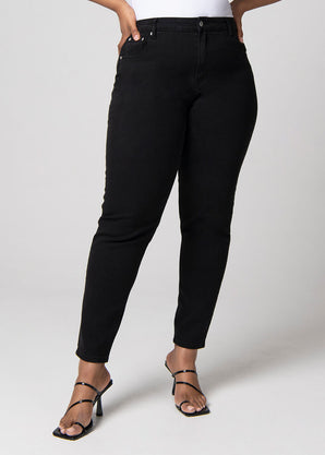 Curve Slim Fit Mom Jeans - Black