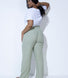 Curve Linen Trousers - Sage