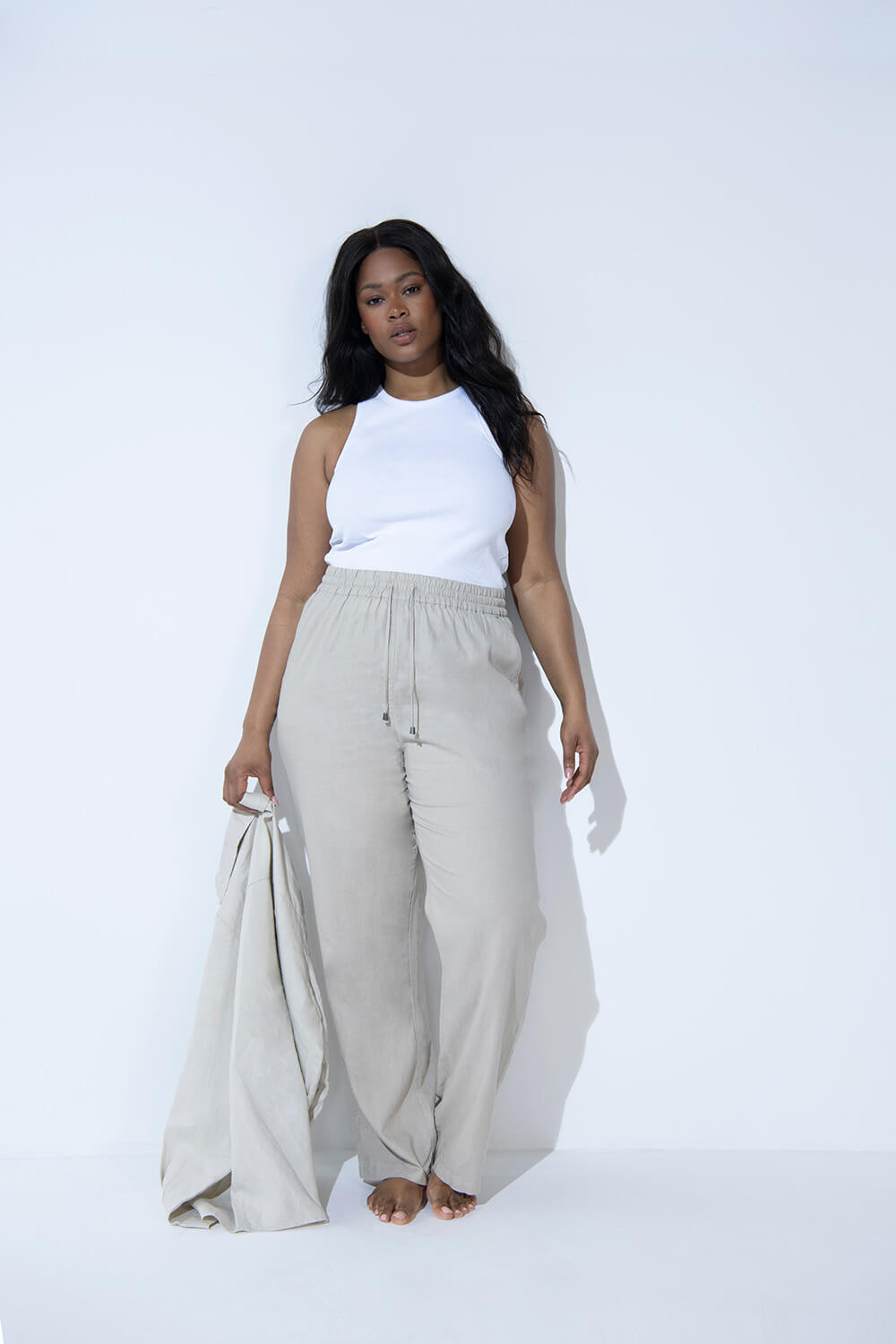 YOURS Plus Size White Cargo Trousers | Yours Clothing