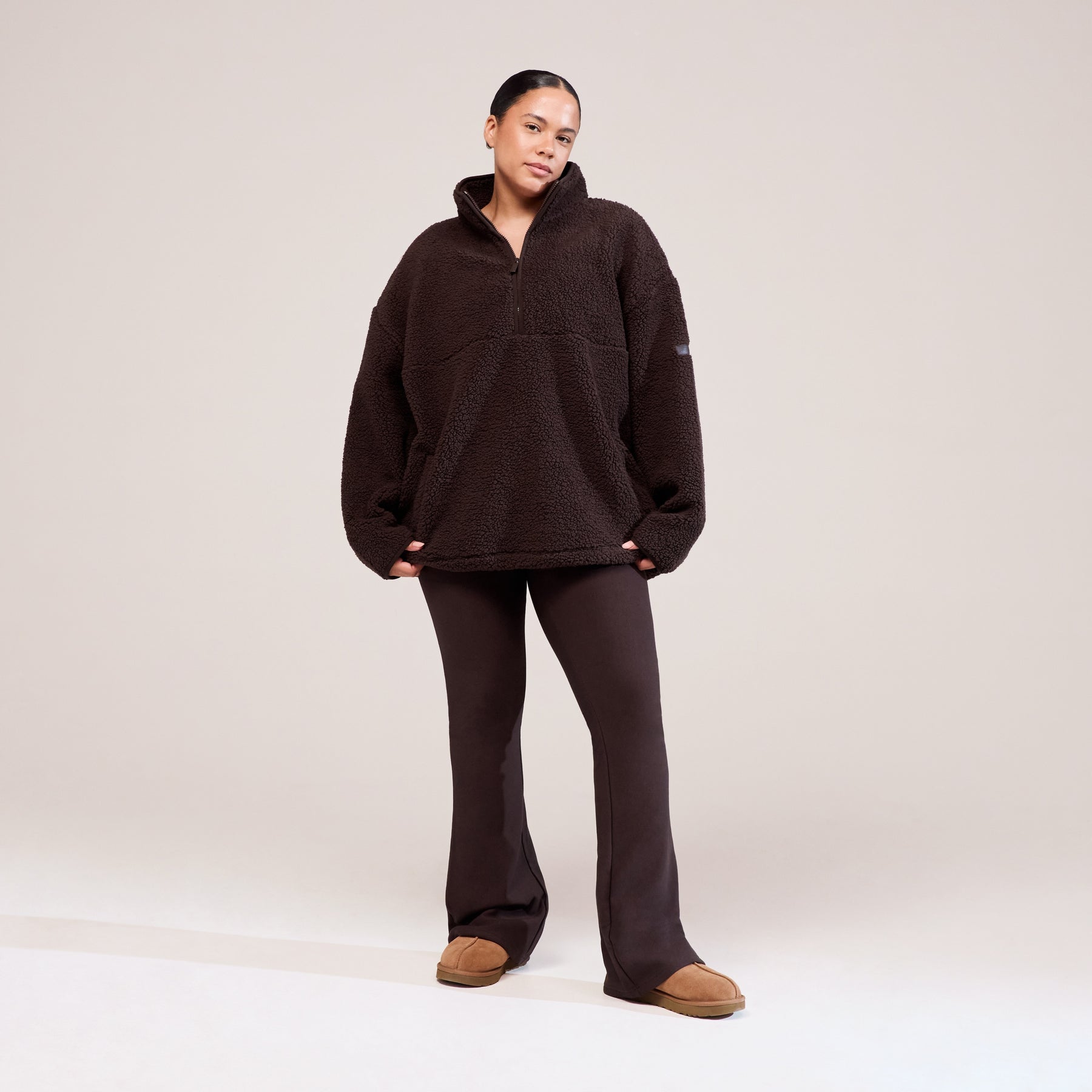 Curve Winter Flare Leggings - Espresso Brown