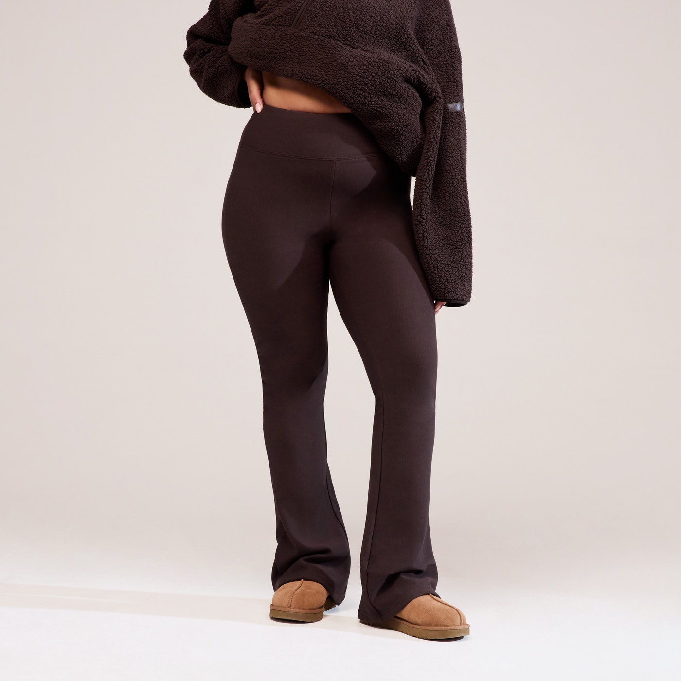 Curve Winter Flare Leggings - Espresso Brown