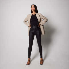 Coated Jeans - Black