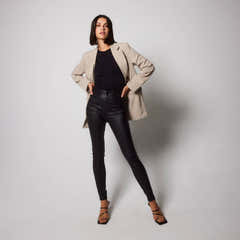Coated Jeans - Black