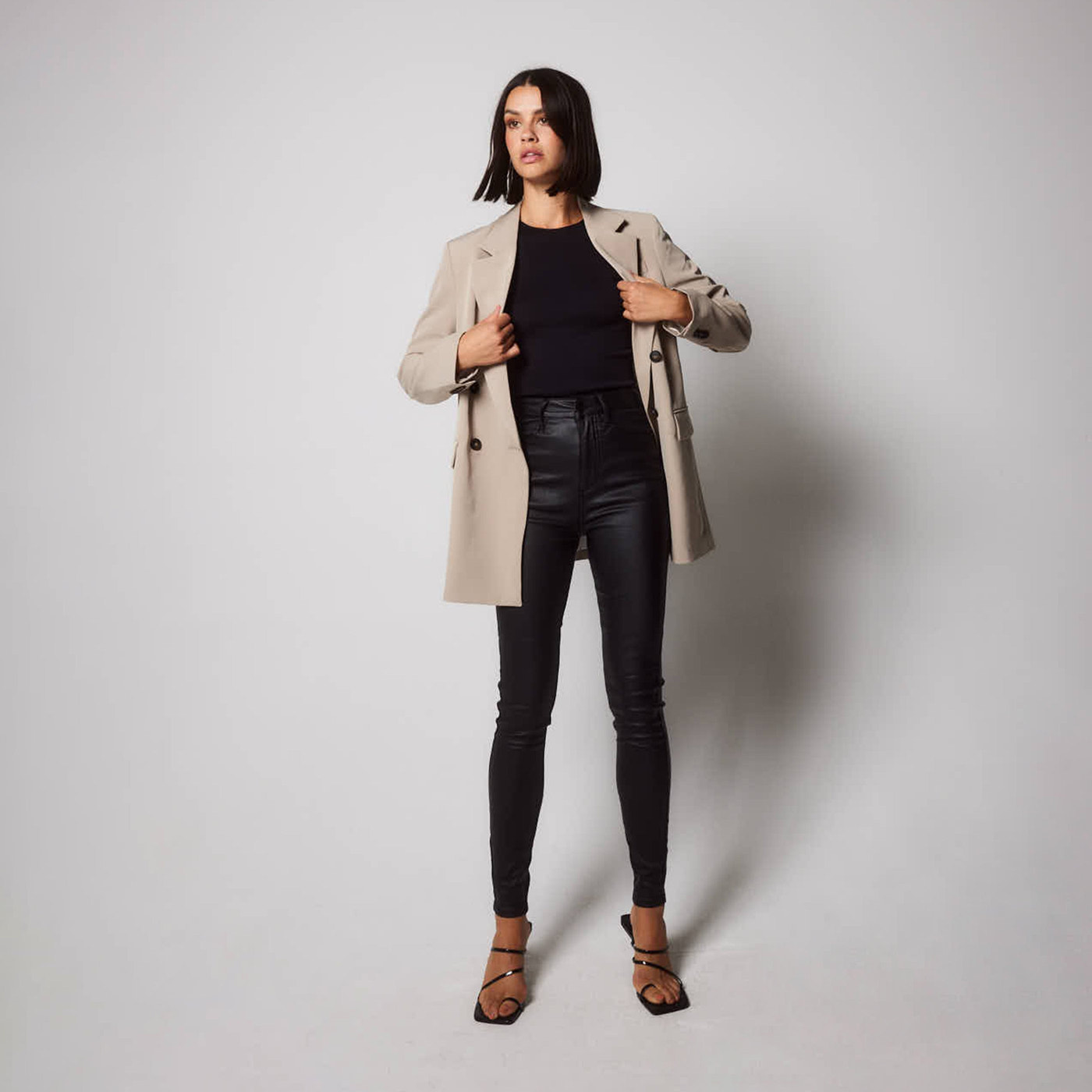 Coated Jeans - Black