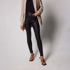 Coated Jeans - Black