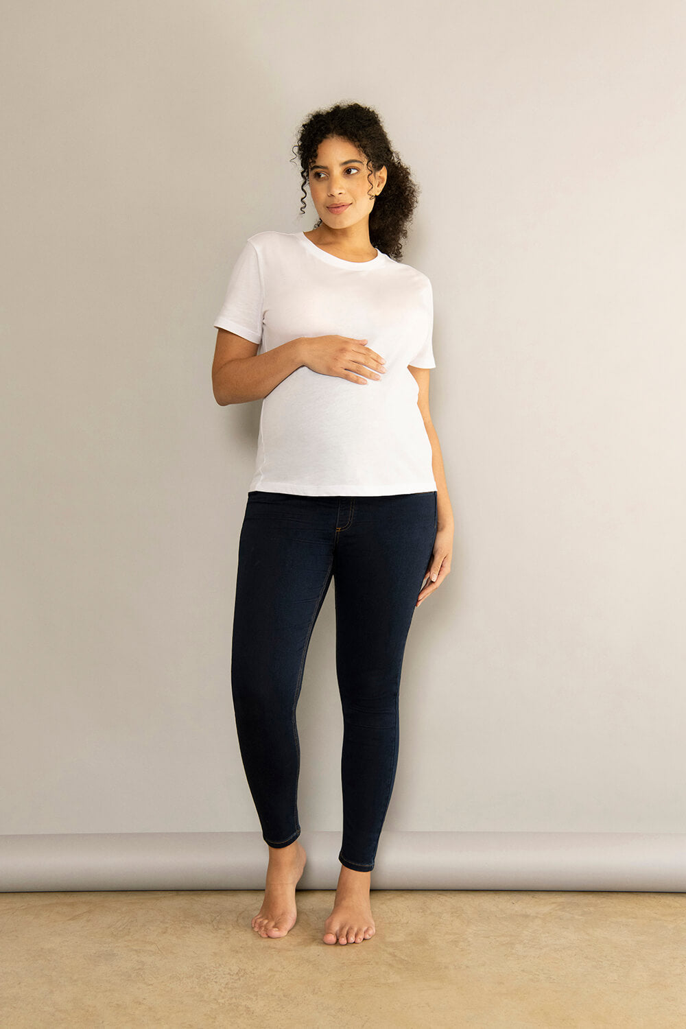 Ankle Grazer Maternity Jeggings Dark Blue