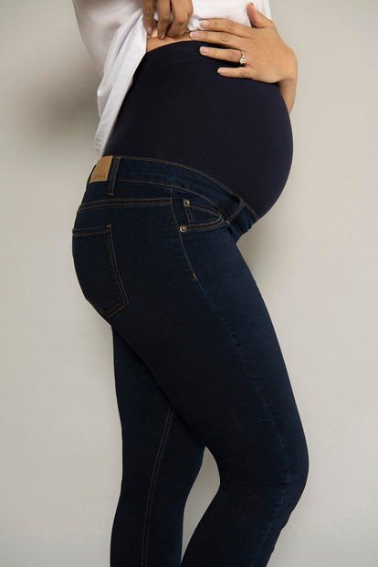 Dark Blue Full Length Maternity Jeggings