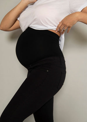 Ankle Grazer Maternity Jeggings - Black