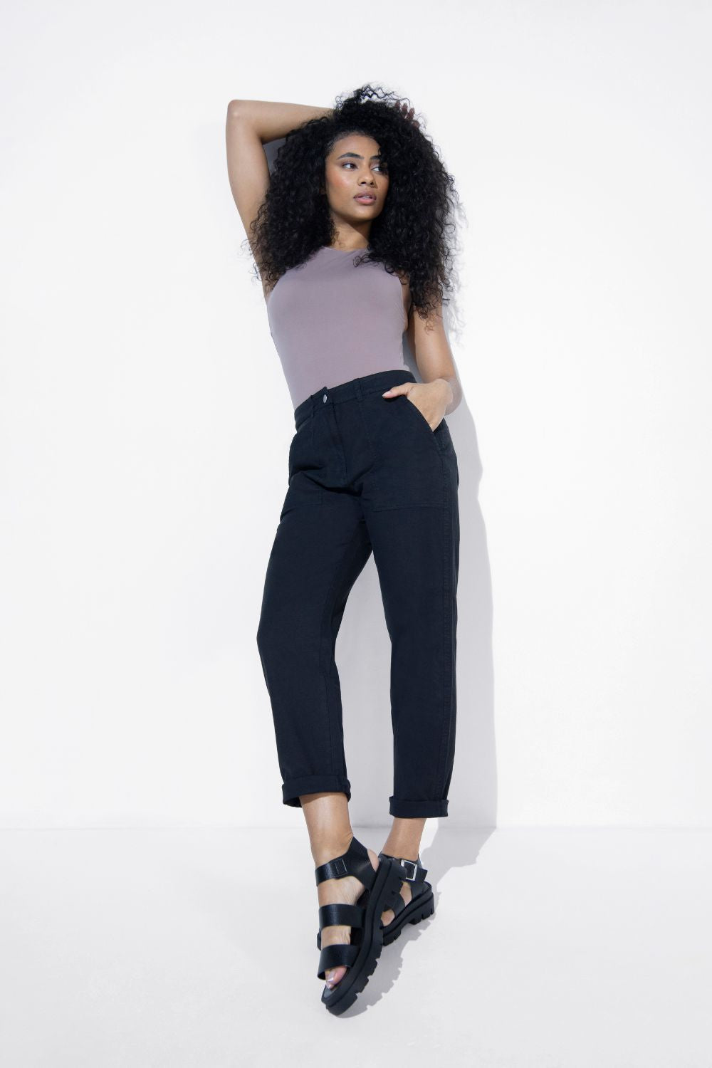 Black chino 2024 trousers womens