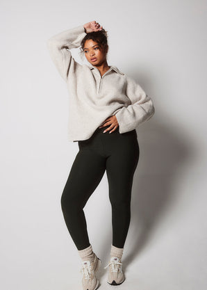 Curve Winter Everyday High Waisted Leggings - Deep Olive