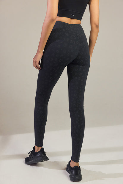 Everyday High Waisted Leggings - Black Animal Print