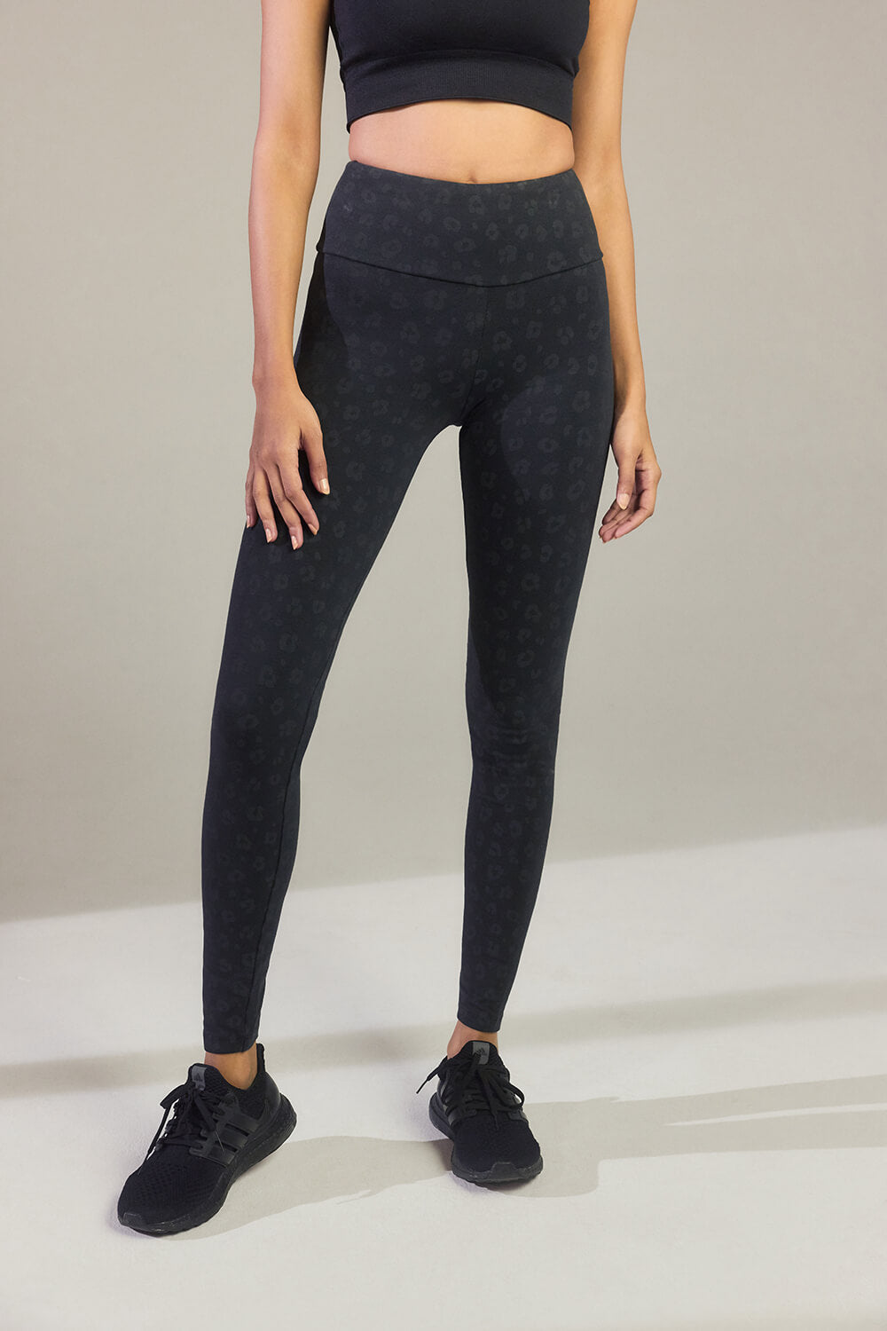 Black Animal Print Classic High Waisted Leggings LOVALL