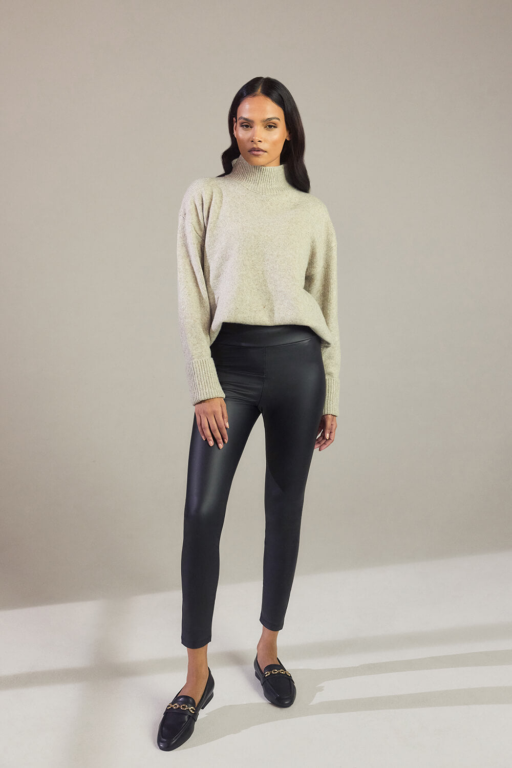 Pants Grey Leather Look Leggings Leather Look Leggings Faux