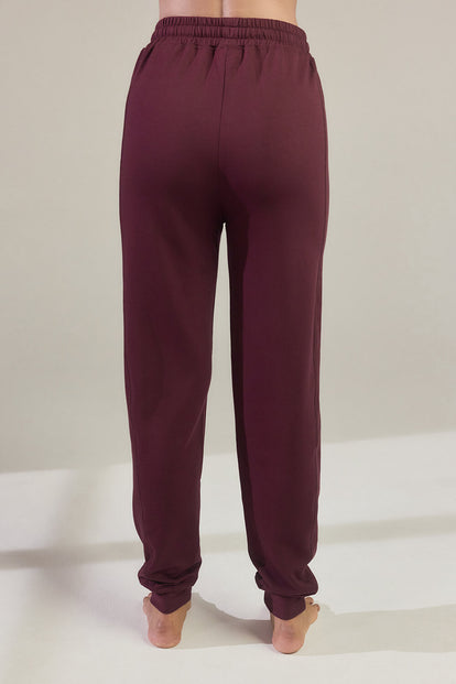 Luxe Lounge Jogger - Dark Cherry