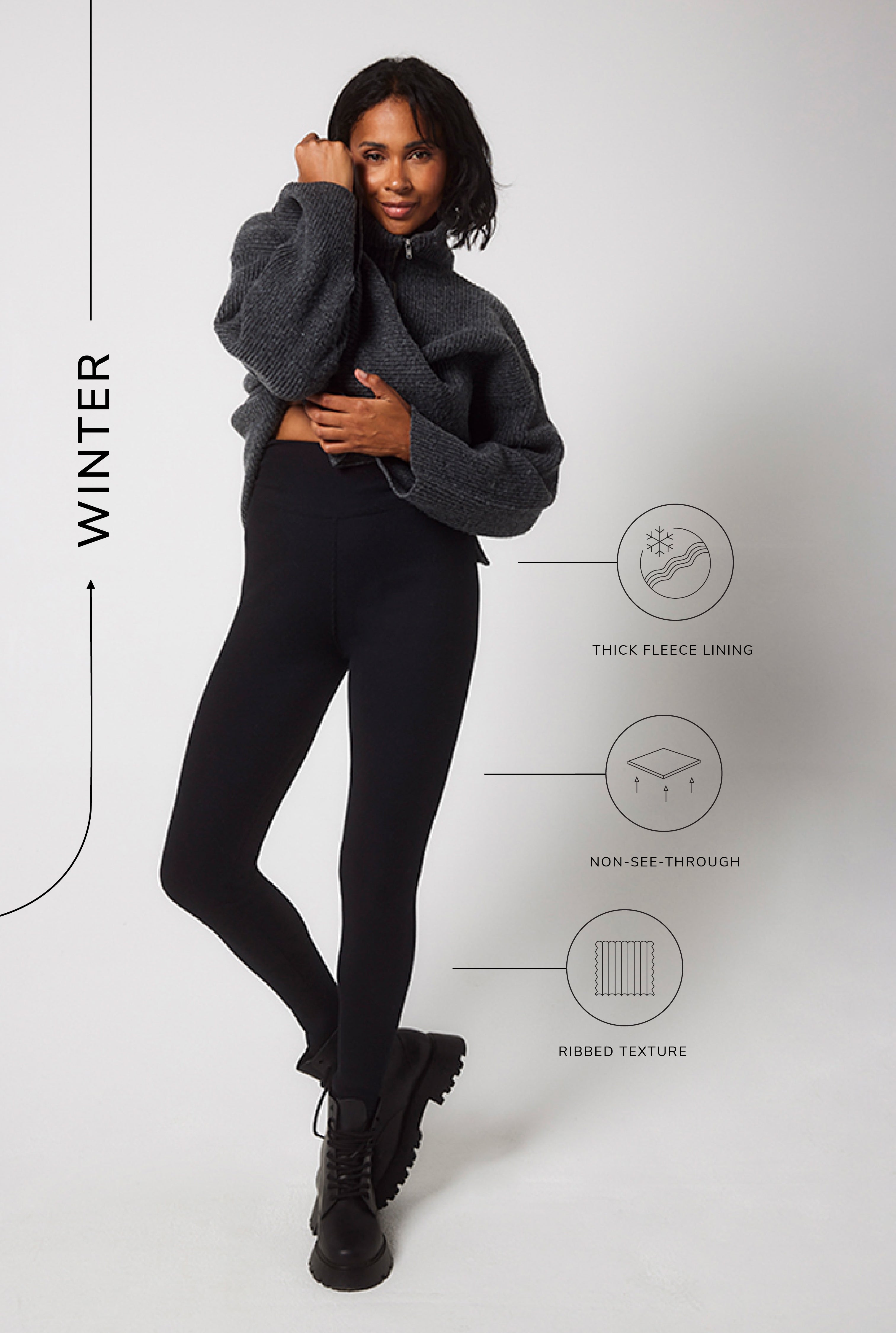 Sheer Black Fleece Lined Tights Dark Grey Marl Extreme Fleece Lined Leggings LOVALL Sheer Black Fleece Lined Tights Dark Grey Marl Extreme Fleece Lined Leggings LOVALL