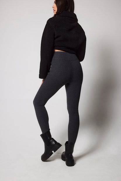 Fleece Lined Leggings: Charcoal - Lavish Boutique