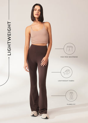 Curve lightweight Flare Leggings - Espresso Brown