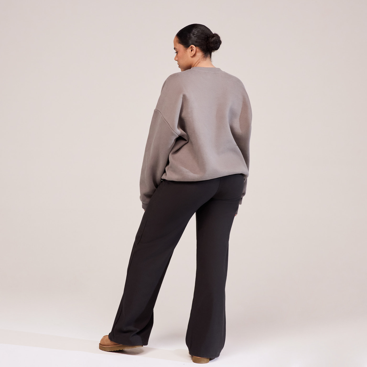 Curve Winter Wide Leg Trousers - Black Coffee